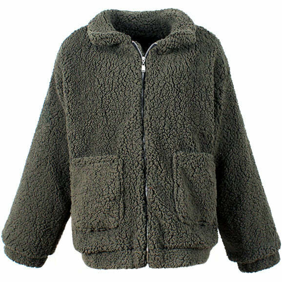 youthful teddy zipup jacket cozy & iconic streetwear 7295
