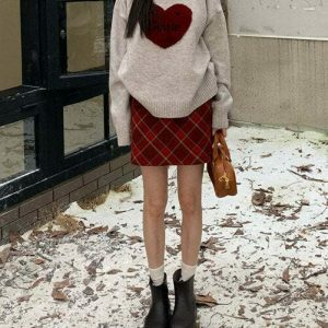 youthful warm heart sweater soft girl chic comfort 2166