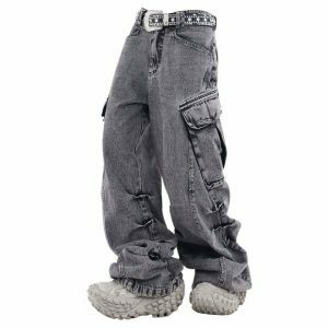 youthful wide leg cargo jeans big ideas & urban style 7587