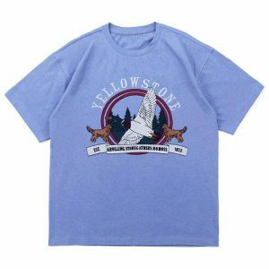 youthful yellowstone embroidered tee   retro & trendy 6774