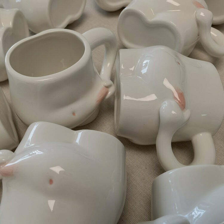 yummy tummy ceramic mug   chic & quirky drinkware essential 8738