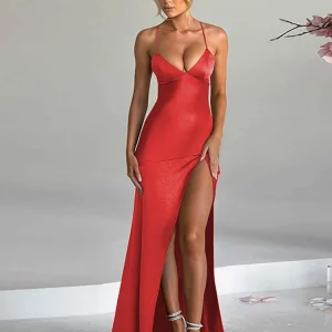 Backless Lace-Up Maxi Dress: Sexy Bodycon Party Clubwear for Women