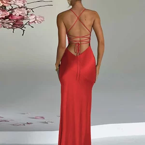 Backless Lace-Up Maxi Dress: Sexy Bodycon Party Clubwear for Women