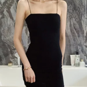 Black Halter Sleeveless Mini Dress: Sexy K-POP Streetwear for Women