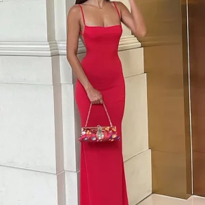 Elegant Backless Bodycon Maxi Dress for Women | Spring Y2K Fashion