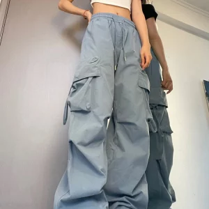 Gen Z Women's High Waist Cargo Pants: K-POP Streetwear Style