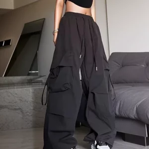 Gen Z Women's High Waist Cargo Pants: K-POP Streetwear Style