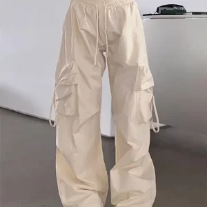 Gen Z Women's High Waist Cargo Pants: K-POP Streetwear Style