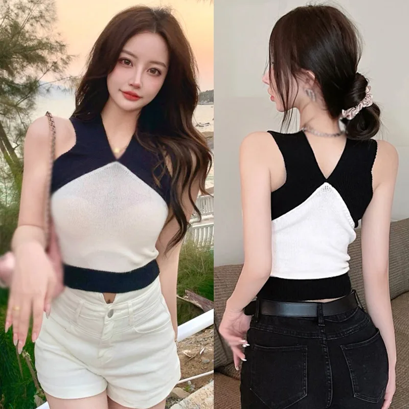 Gen Z & Y2K K-POP Korean V-Neck Tank Top | Streetwear Fashion