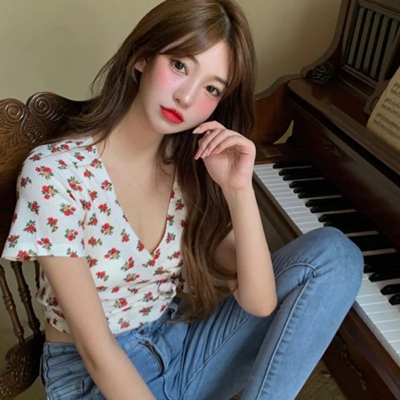 Gen Z & Y2K K-POP Lace-Up V-Neck Blouse | Streetwear Fashion