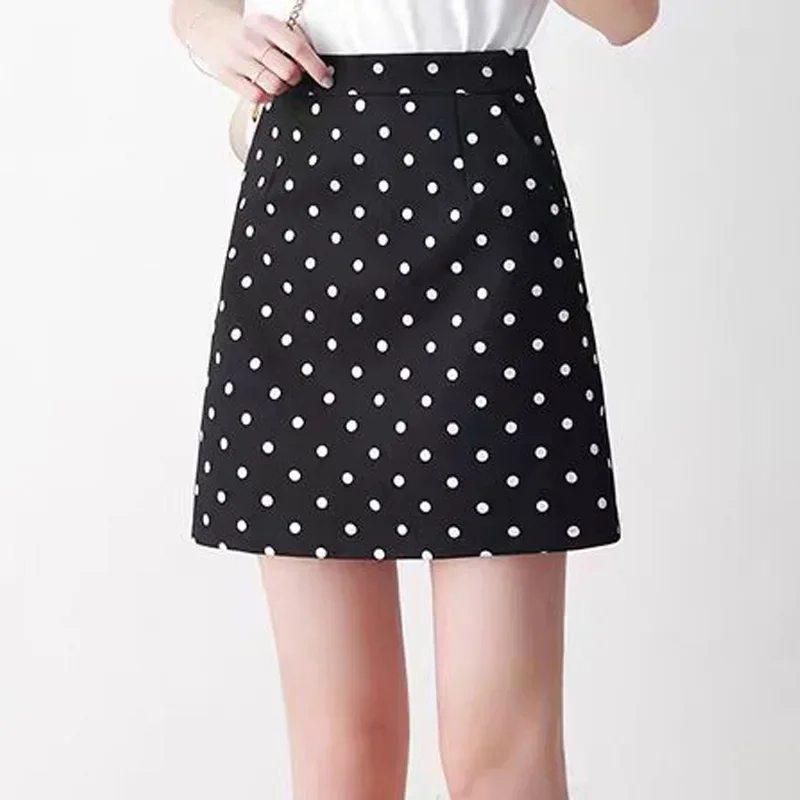 Gen Z & Y2K K-POP Polka Dot Mini Skirt | High Waist A-line & Bodycon Style