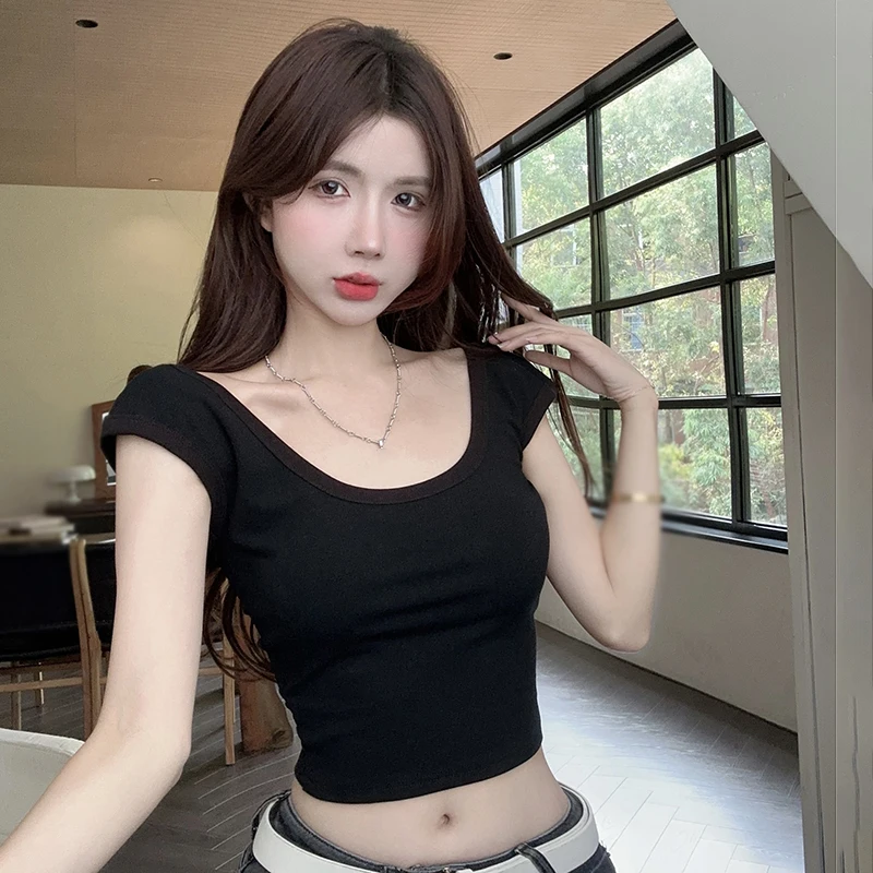 Gen Z & Y2K K-POP Streetwear Backless T-Shirt for Women