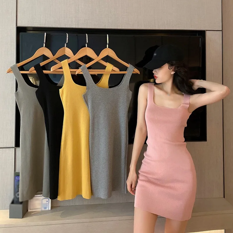 Gen Z & Y2K K-POP Streetwear Camisole Dress for Women | Sleeveless Cocktail & Party Slip Dress