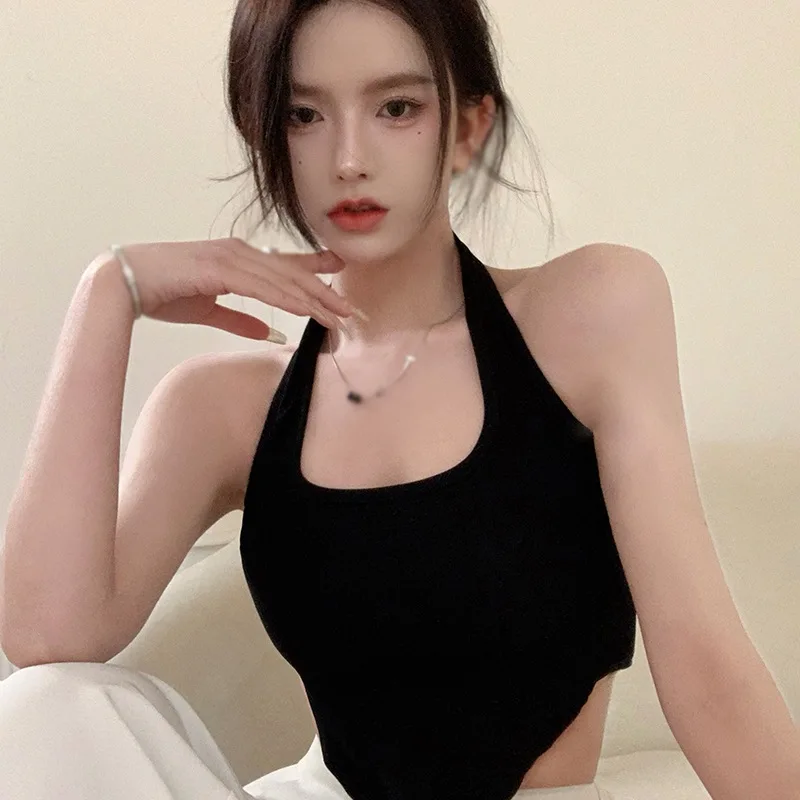 Gen Z Y2K K-POP Streetwear Halter Crop Top for Women