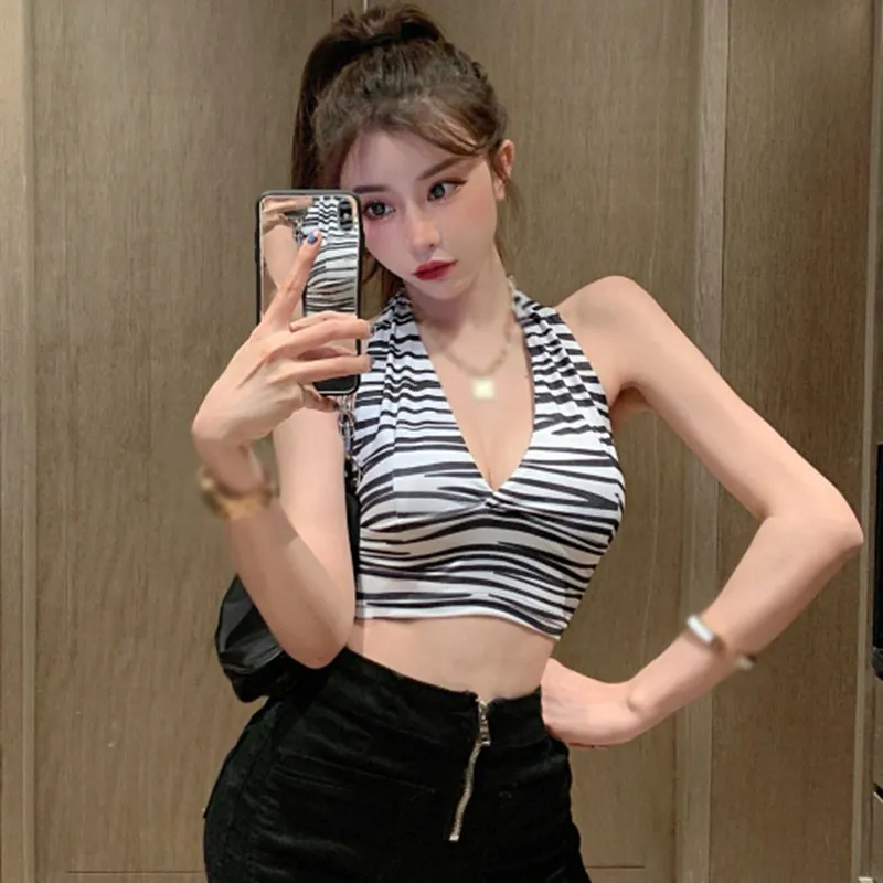 Gen Z Y2K K-POP Streetwear Open Back Vest Top for Women