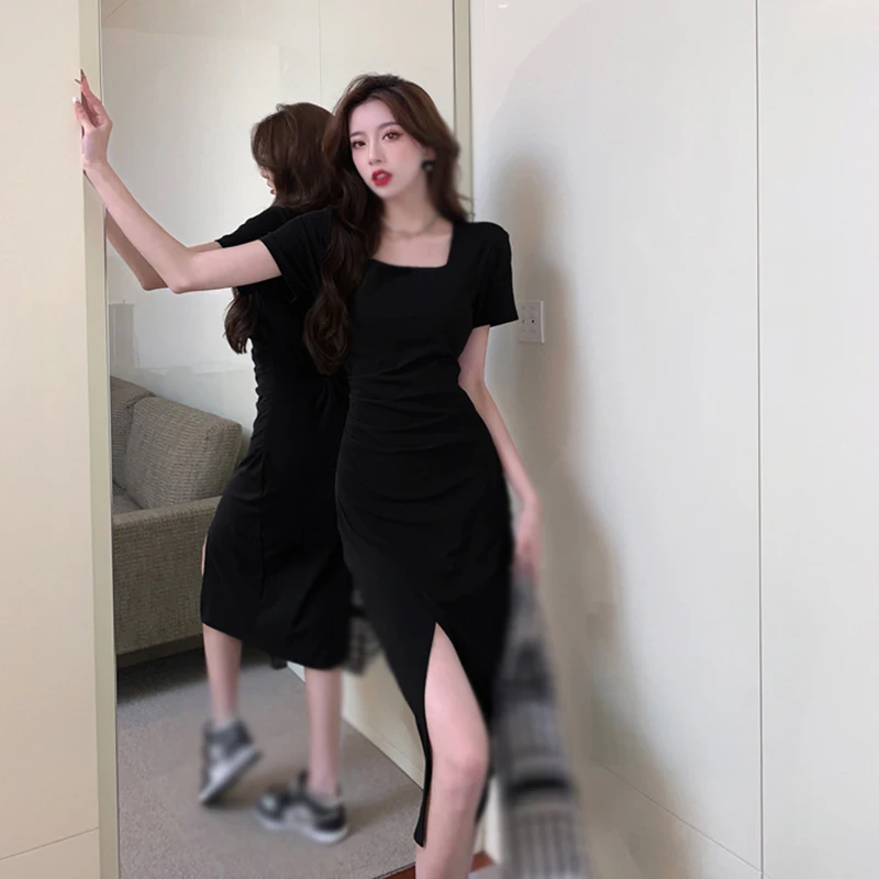 Gen Z & Y2K K-POP Streetwear: Socialite Hepburn Black Dress