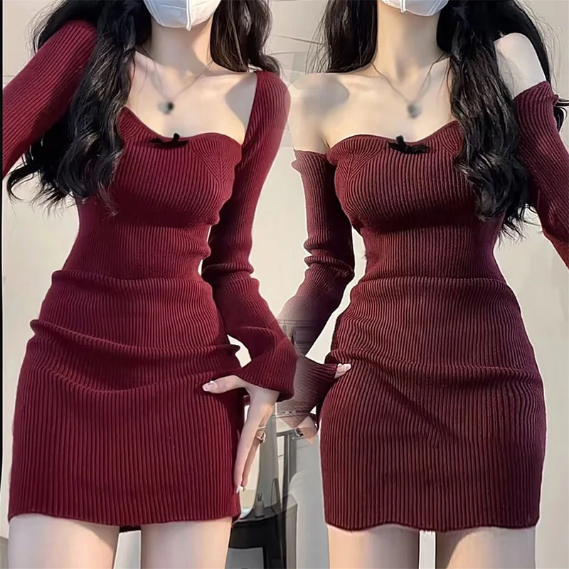 Gen Z & Y2K K-POP Streetwear Square Neck Dress for Women