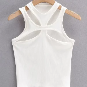 Gen Z & Y2K K-POP Style Hollow Knit Round Neck Summer Vest