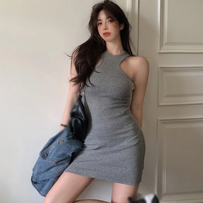 Gen Z & Y2K Style Halter Tank Dress | Summer Streetwear Fashion