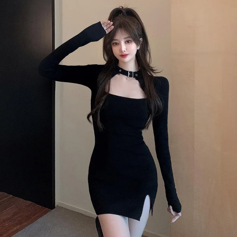 Gen Z & Y2K Style: K-POP Square Neck Bodycon Midi Dress for Women