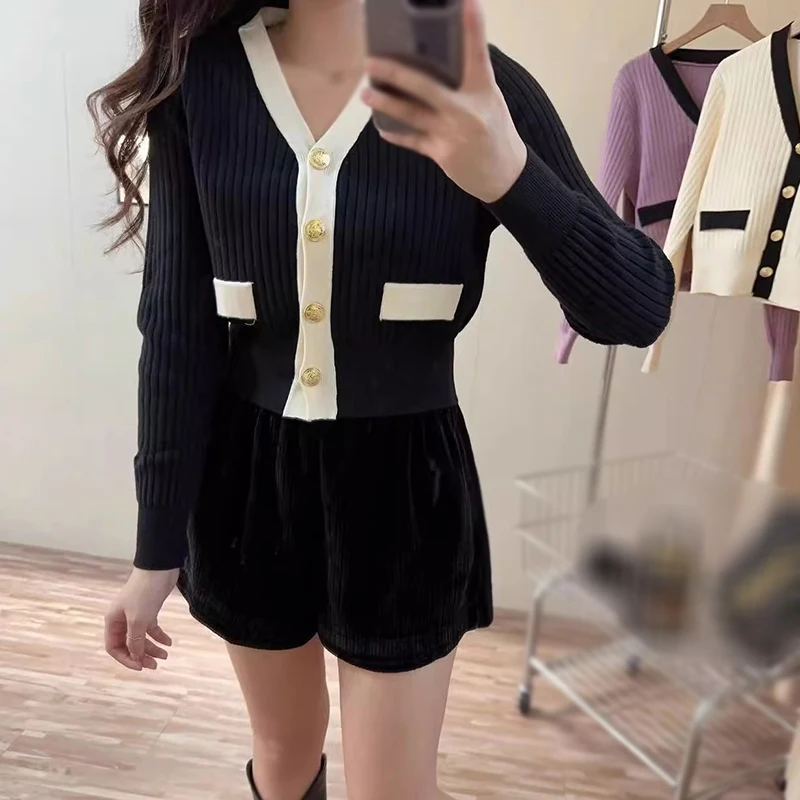 Gen Z & Y2K Style Korean V-Neck Knit Cardigan for Women