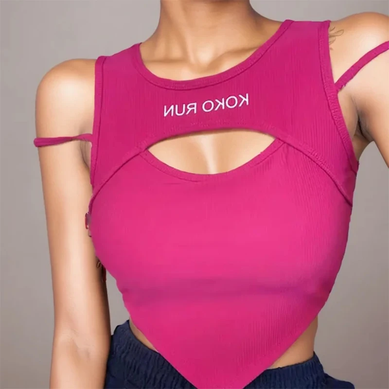 Gen Z & Y2K Style: Sexy Letter Print Crop Top with Bra Pad - K-POP Korean Fashion Streetwear