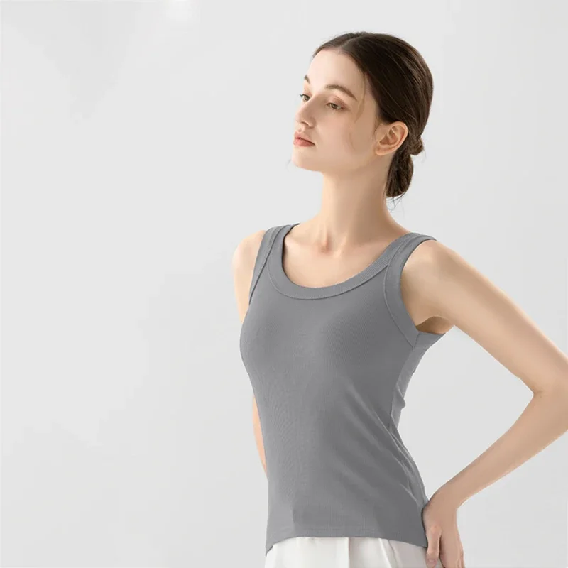 Gen Z & Y2K Style: Sleeveless Cotton Crop Top with Bra Pad - Korean Fashion Streetwear for Women