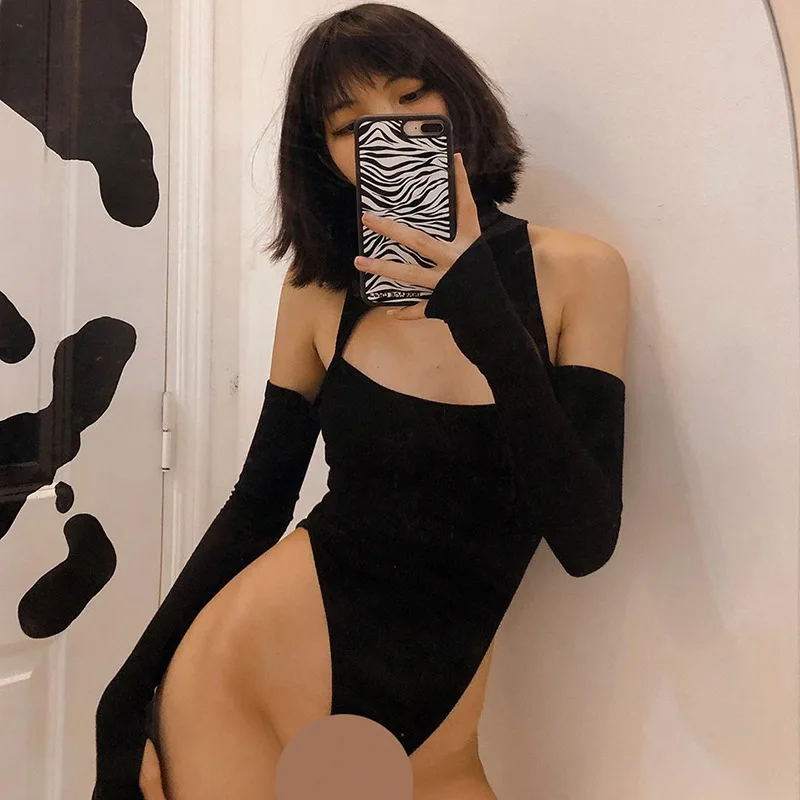 Gen Z & Y2K Style Women's Sexy Off-Shoulder Bodysuit with Hollow Design - K-POP & Korean Fashion Streetwear