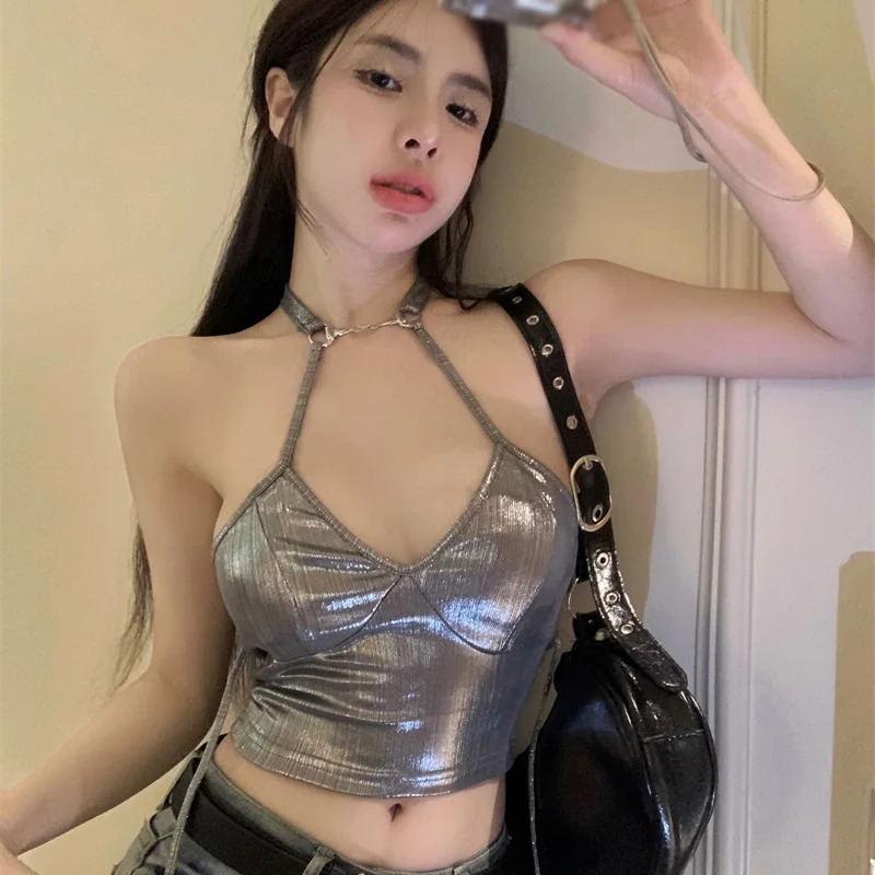 Gen Z & Y2K Style Women's Sleeveless Crop Top - K-POP & Korean Fashion Streetwear