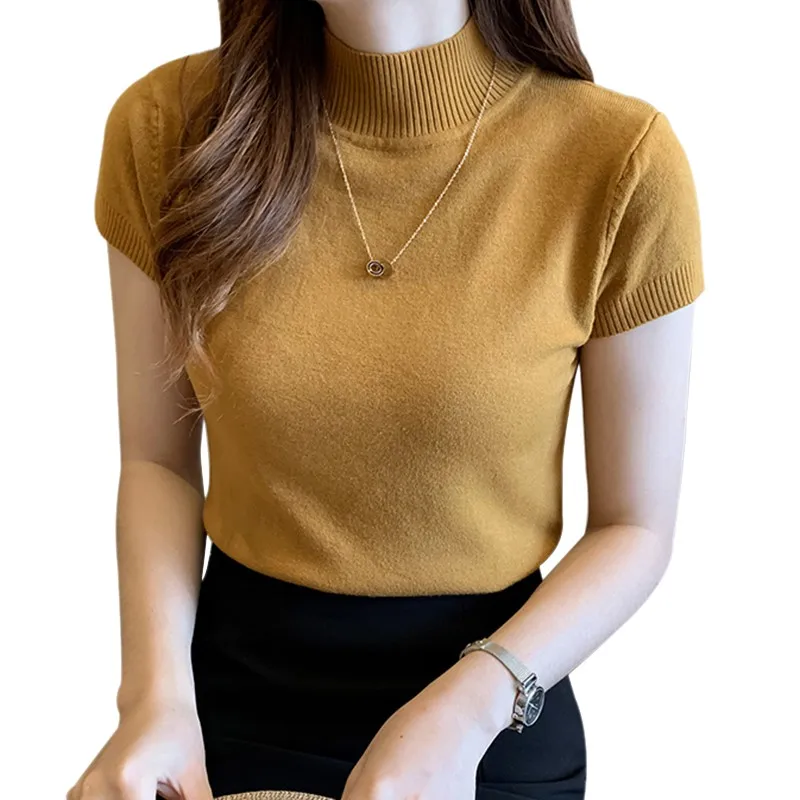 Gen Z & Y2K Style Women's Solid Color Turtleneck T-Shirt - K-POP & Korean Fashion Streetwear