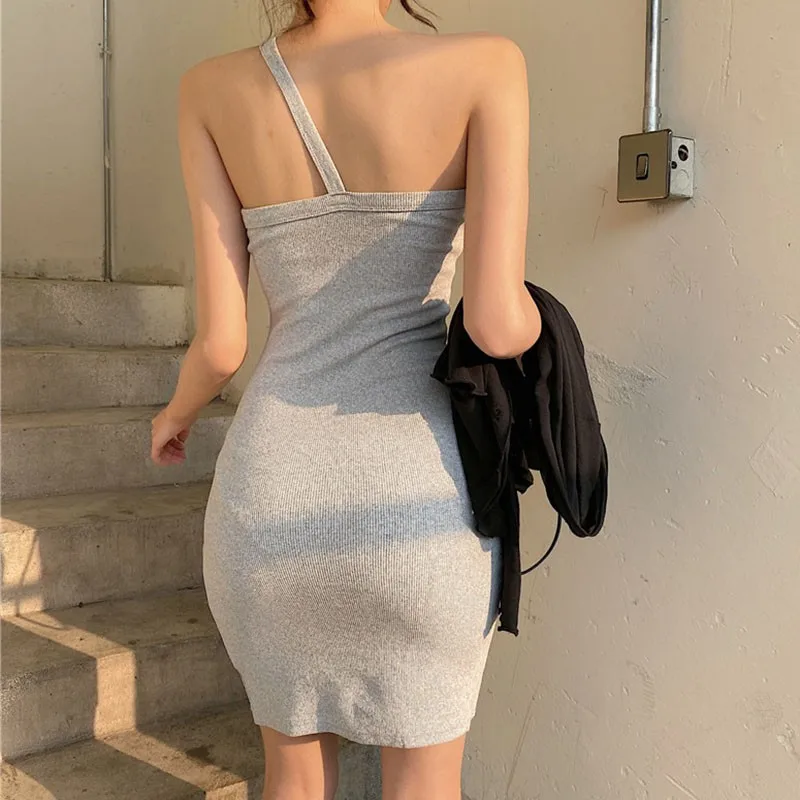 Gen Z & Y2K Style Women's Summer Strap Dress | Sexy Off-Shoulder Wrap Hip Dress