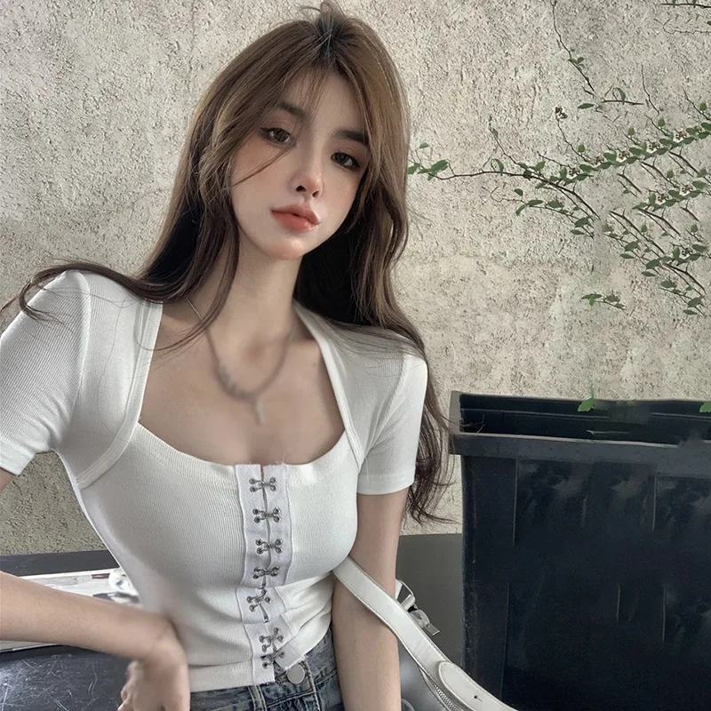 Gen Z & Y2K Summer T-Shirts: Punk Style Crop Tops for Women - K-POP, Korean Fashion, Streetwear