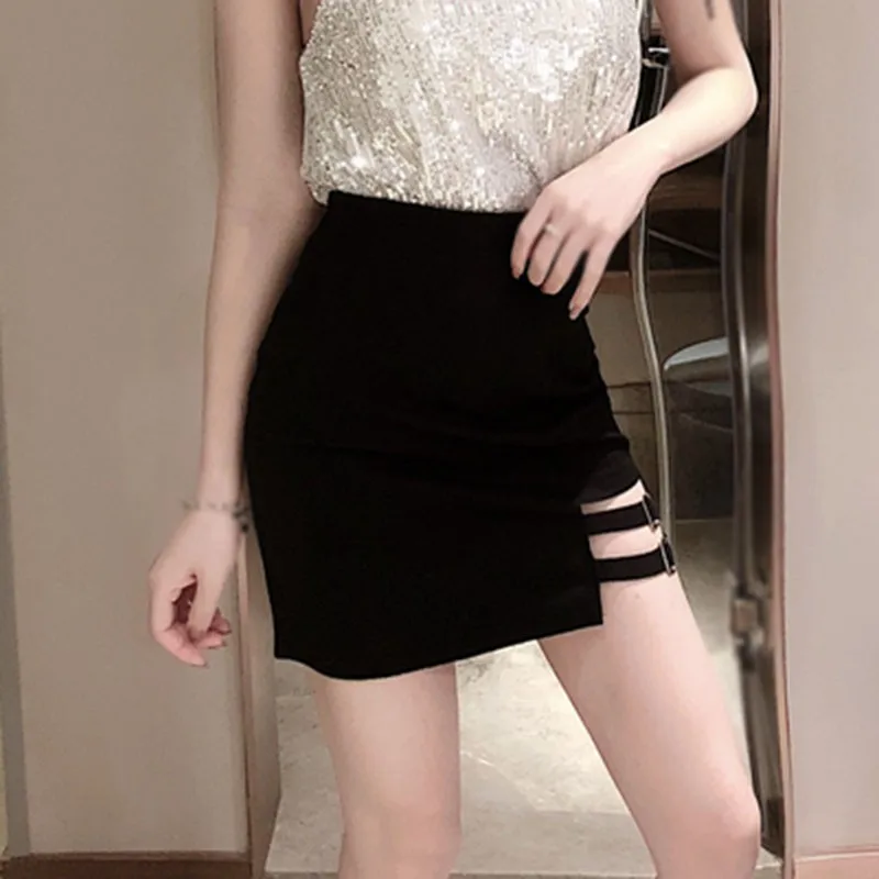 Gen Z & Y2K Women's Korean High Waist Irregular A-line Skirt