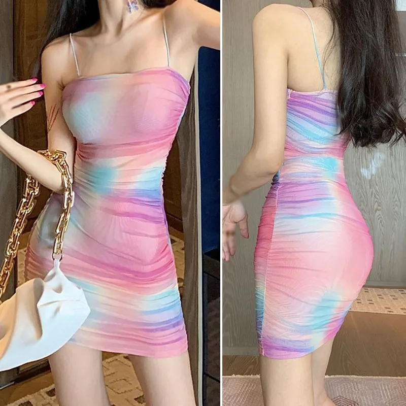 Gen Z & Y2K Women's Lace Gauze Tight Suspender Dress - K-POP & Korean Fashion Streetwear