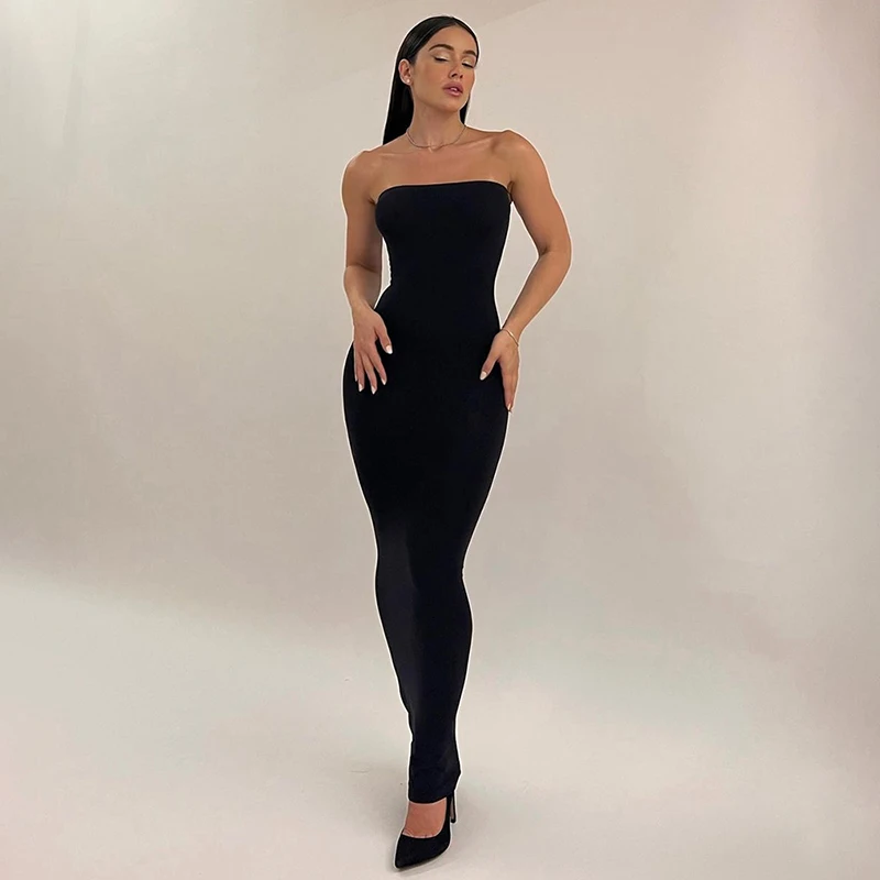 Gen Z & Y2K Women's Strapless Wrap High Waist Dress | K-POP Korean Fashion Streetwear