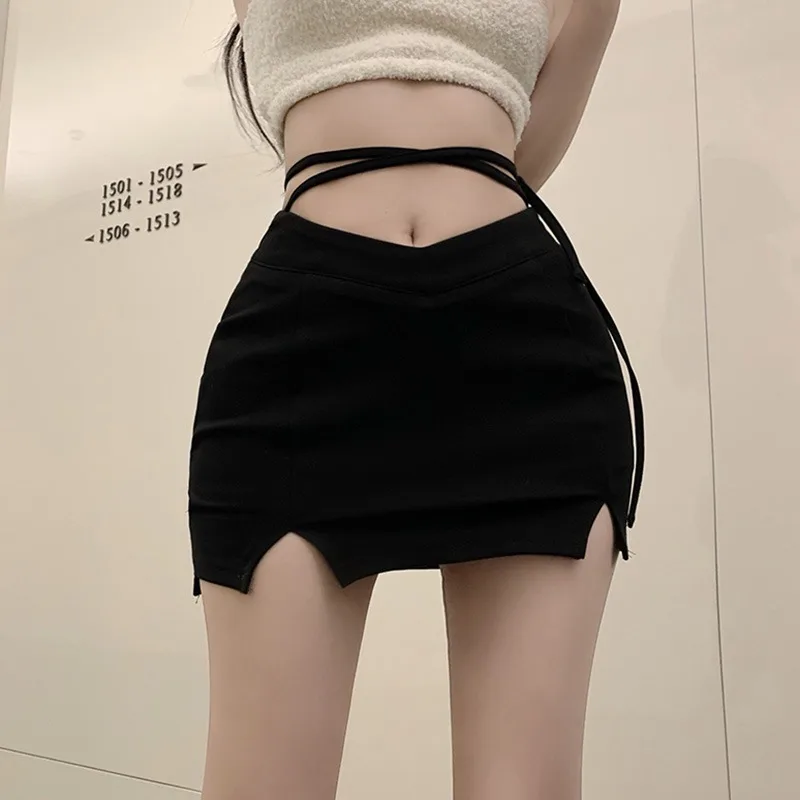 High Waist Bandage Split Skirt: Gen Z & Y2K K-POP Streetwear