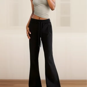 High Waist Black Flare Pants: Gen Z & Y2K K-POP Streetwear