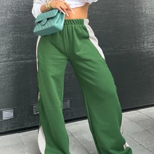 High Waist Side Patchwork Sweatpants: Casual Streetwear for Women