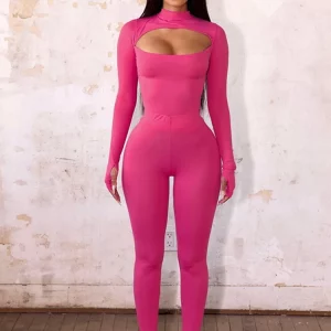 K-POP Inspired 2-Piece Tracksuit Set: Trendy Hollow Crop Top & Leggings for Gen Z Streetwear Style