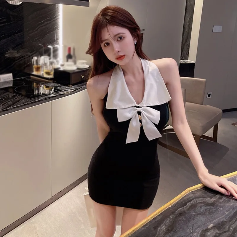 K-POP Inspired Backless Bow Dress for Gen Z & Y2K Fashion