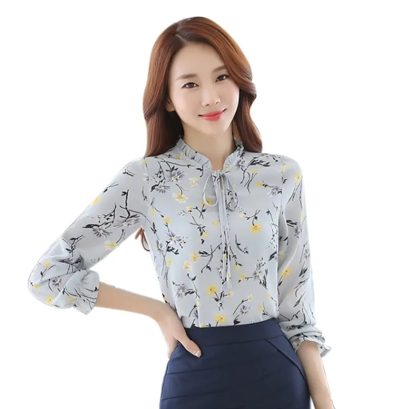 K-POP Inspired Chiffon Blouse: Gen Z & Y2K Women's Floral Print Streetwear