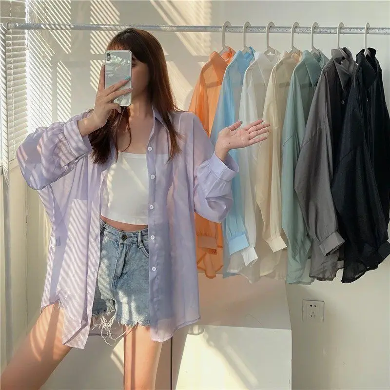 K-POP Inspired Chiffon Long Sleeve Blouse for Women | Streetwear Fashion