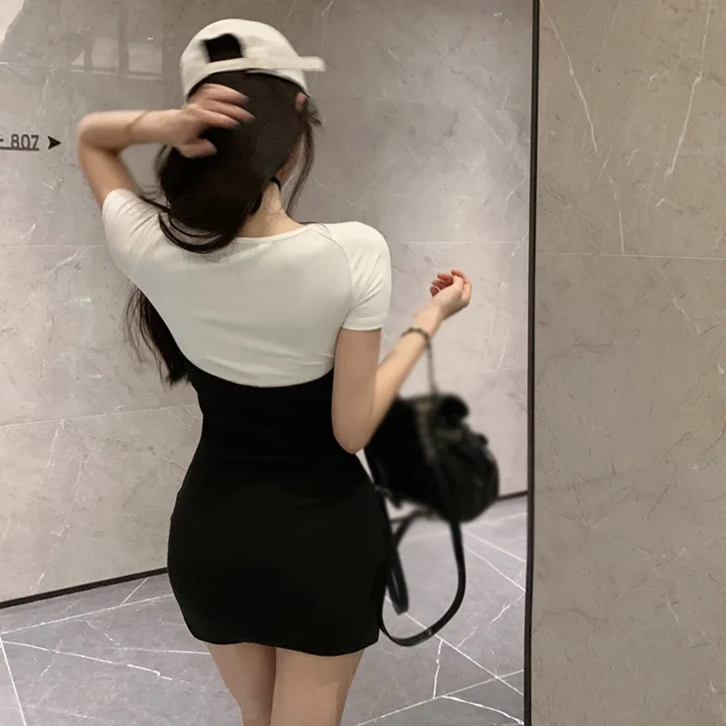 K-POP Inspired Color Block Bodycon Dress | Gen Z Streetwear Fashion