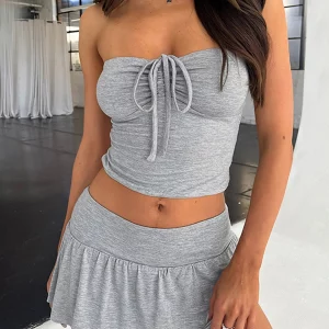 K-POP Inspired Halter Crop Top and Pleated Skirt Set for Gen Z Fashionistas