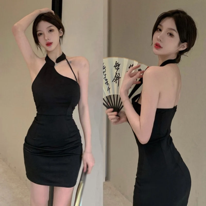 K-POP Inspired Irregular Collar Women's Dress | Gen Z Y2K Fashion