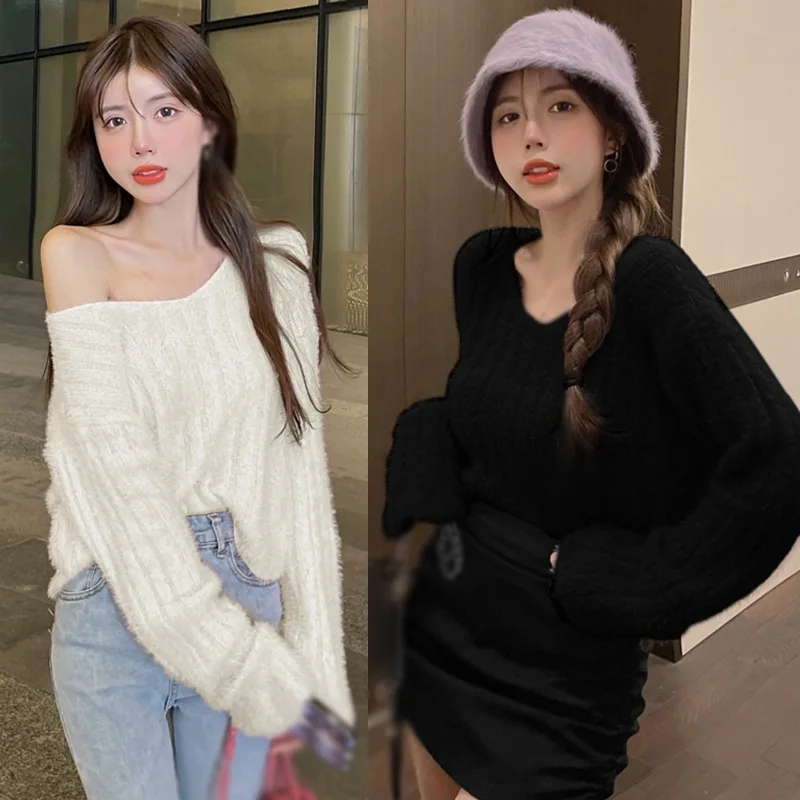 K-POP Inspired Knit Sweater for Women | Loose Fit Autumn Pullover