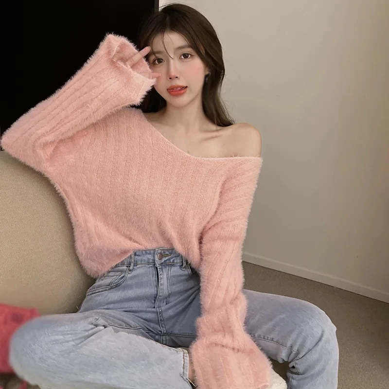 K-POP Inspired Knit Sweater for Women | Loose Fit Autumn Pullover