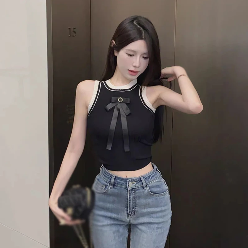 K-POP Inspired Knitted Camisole Top | Sleeveless O Neck Fashion for Women