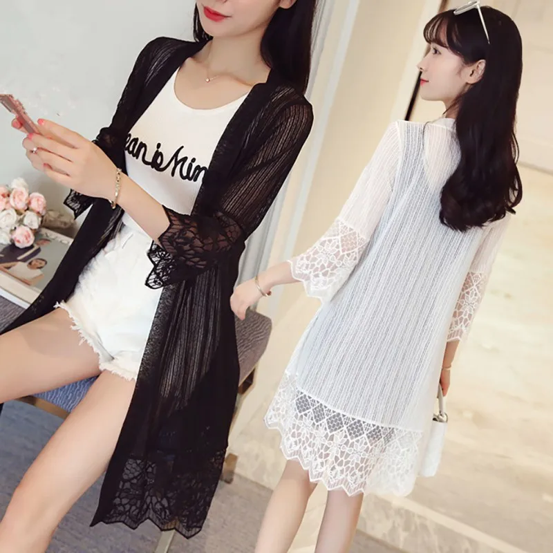 K-POP Inspired Lace Sunshade Cardigan for Women | Casual Streetwear Blouse