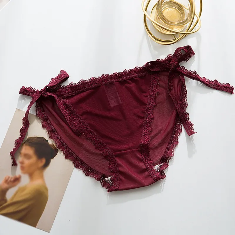 K-POP Inspired Lace-Up Transparent Panties for Gen Z Women